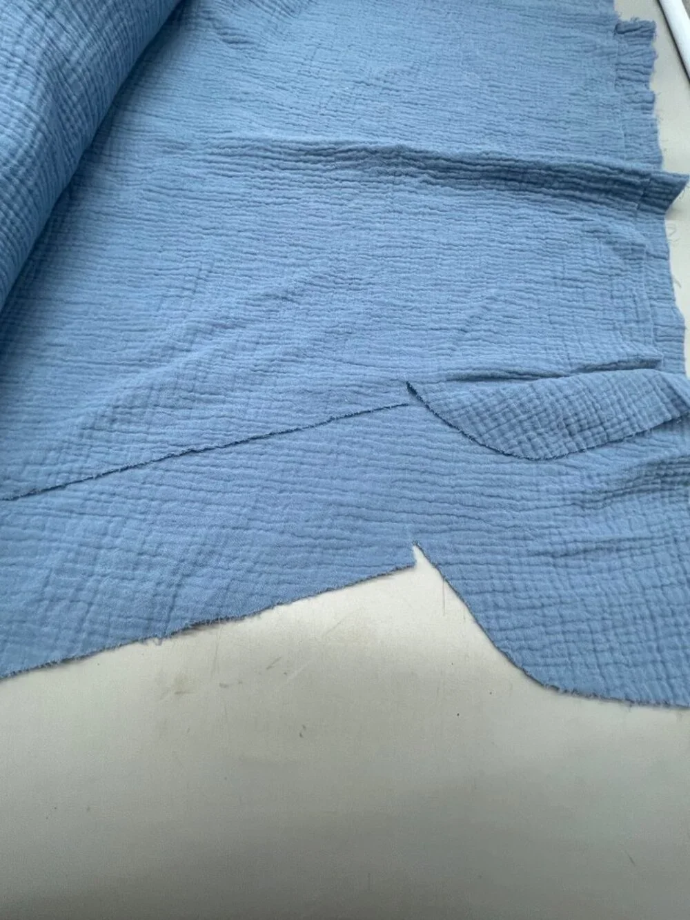 blue cotton material sheer 33x52